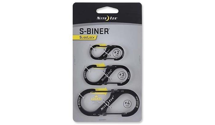 Nite Ize - S-Biner SlideLock Set #2, #3, #4 - Black - LSBC-01-R6 (для страйкболу)