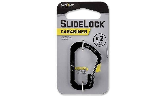 Nite Ize - SlideLock Carabiner #2 - Black - CSL2-01-R6 (для страйкболу), фото 1