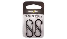 Nite Ize - S-Biner #1 - Black - 2 Pack - SB1-2PK-01 (для страйкболу)