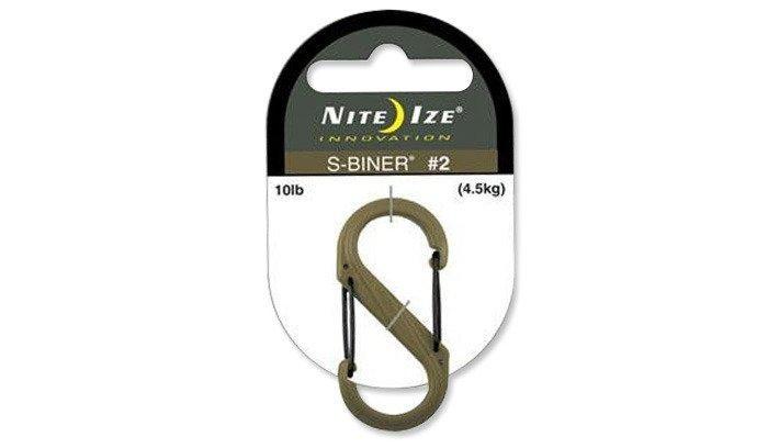 Nite Ize - S-Biner #2 Plastic Black Gate - Coyote - SBP2-03-28BG (для страйкболу)