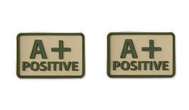 Helikon - PVC Patch - Blood Type - A+ POS - Khaki - 2 pcs (для страйкболу)