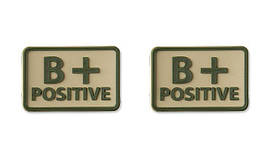 Helikon - PVC Patch - Blood Type B+ POS - Khaki - 2 pcs (для страйкболу)