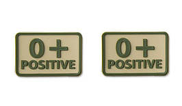 Helikon - PVC Patch - Blood Type - 0+ POS - Khaki - 2 pcs (для страйкболу)