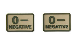 Helikon - PVC Patch - Blood Type - 0- NEG - Khaki - 2 pcs (для страйкболу)