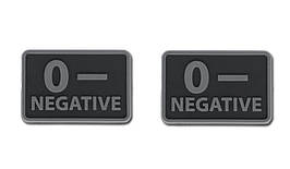 Helikon - PVC Patch - Blood Type - 0 - NEG - Black - 2pcs (для страйкболу)