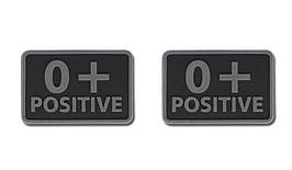Helikon - PVC Patch - Blood Type - 0+ POS - Black - 2pcs (для страйкболу)