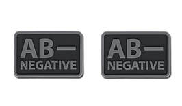 Helikon - PVC Patch - Blood Type - AB - NEG - Black - 2pcs (для страйкболу)