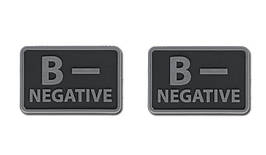 Helikon - PVC Patch - Blood Type - B - NEG - Black - 2pcs (для страйкболу)