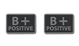 Helikon - PVC Patch - Blood Type B+ POS - Black - 2pcs (для страйкболу)