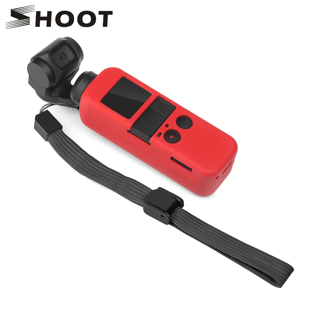 Силіконовий чохол для DJI Osmo Pocket з ремінцем - червоний (код XT-534)