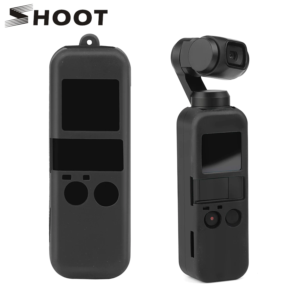 Силіконовий чохол для DJI Osmo Pocket з ремінцем - чорний (код XT-534)