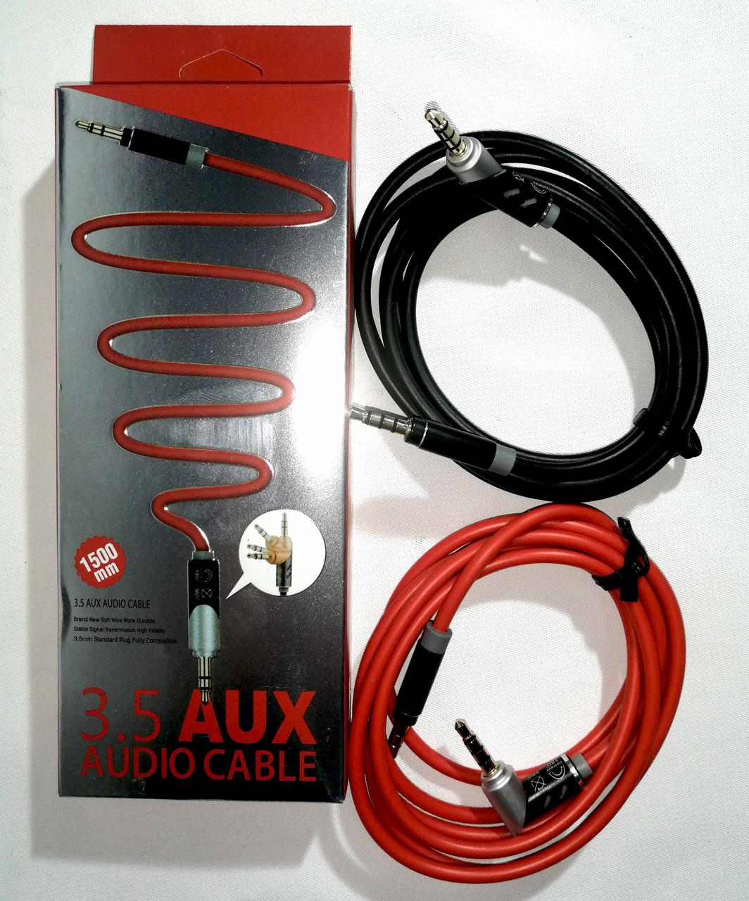 Шнур AUX JACK 3,5_JACK 3,5 кутовий поворотний