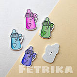 Ґудзики "Дитячі пляшечки" дерев'яні, 25*37 мм, Мікс, фото 3