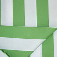 Тканина для шезлонгів, лежаків, парасольок Дралон у велику смужку молочний/зелений тефлон