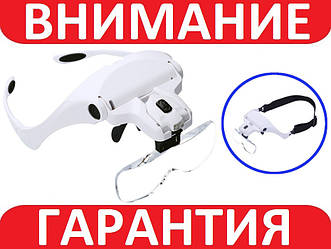 Бінокулярні лупи окуляри 9892B2 (1Х 1,5Х 2Х 2,5Х 3,5Х) з LED-підсвіткою