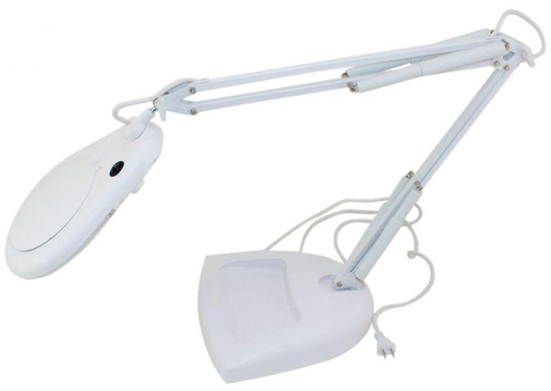 ZD-129 Lamp Лупа-лампа посведка на підставці кругла 5X, 5-кратне збільшення діаметр 130мм біла Zhongdi, фото 1