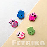 Ґудзики "Сови" дерев'яні, 18*22 мм, Мікс, фото 2