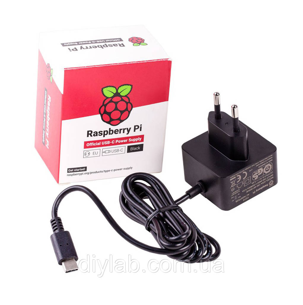 Офіційний блок живлення 5В 3А USB-C для Raspberry Pi 4 B