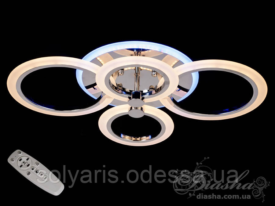 LED-люстра з діммером і кольоровою підсвіткою, колір хром, 70W А1888/4HR LED 3color dimmer