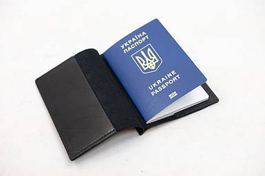 Обкладинка для документів Модель №17 з натуральної шкіри колір Чорний