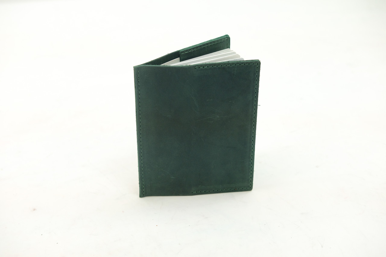 Шкіряна обкладинка для документів Модель №17, натуральна Вінтажна шкіра, колір Зелений