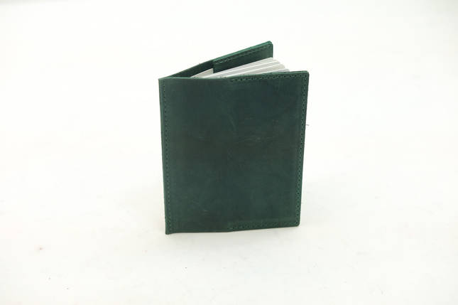 Шкіряна обкладинка для документів Модель №17, натуральна Вінтажна шкіра, колір Зелений, фото 2