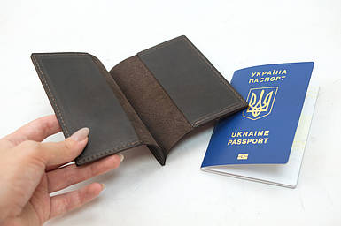 Обкладинка для документів Модель №17 з натуральної шкіри колір Шоколад