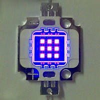 УФ светодиод 395 nm, 10 Вт, 9-11 В, ток 900 mA, чип 45*45 mill.