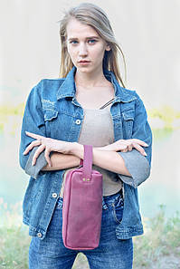 Несесер Класика з натуральної шкіри колір Бордо