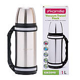 Термос із нержавіючої сталі Kamille KM-2090 1000 мл Термос із ручкою Термос для пікніка Термос для гарячого, фото 7