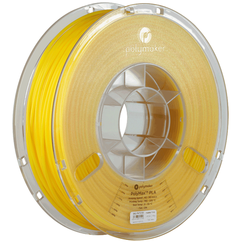 Пластик в котушці PLA PolyMax 1,75 мм, Polymaker, 1кг жовтий, фото 2