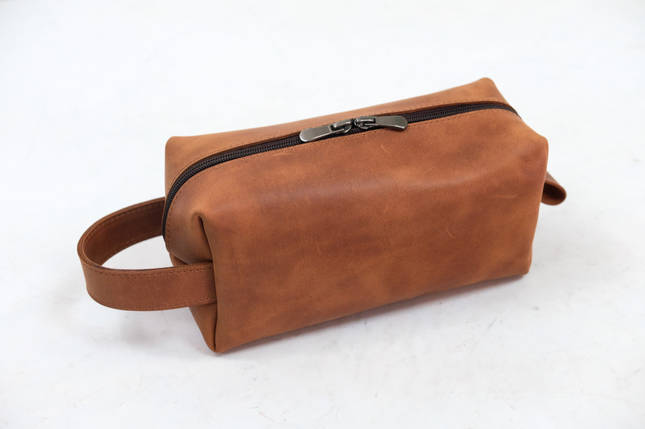 Несесер Класика "Середній" з натуральної шкіри колір Коньяк, фото 1