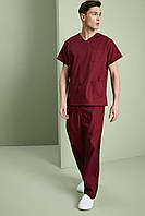 Медичний чоловічий костюм хірургічний бордовий Atteks - 03307