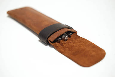 Пенал "Міні" з натуральної шкіри колір Коньяк