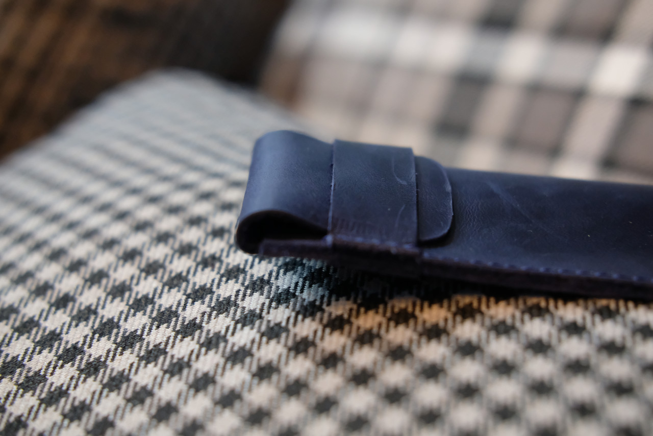 Пенал "Міні" з натуральної шкіри колір Синій