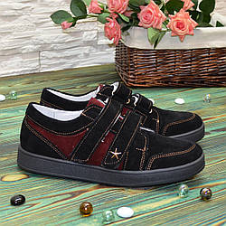 Мокасини замшеві для дівчаток, на липучках