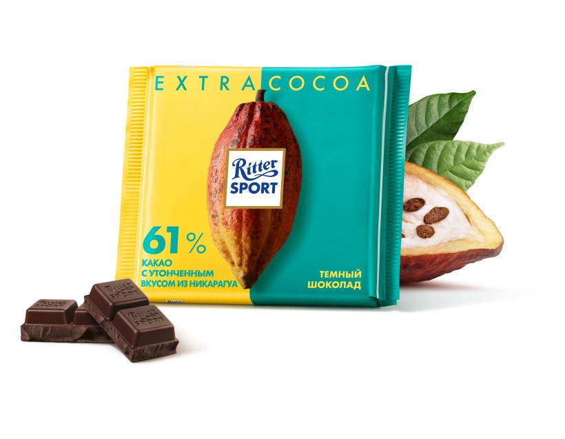 Шоколад Ritter Sport темний з витонченим смаком з Нікарагуа 61% 100г Німеччина