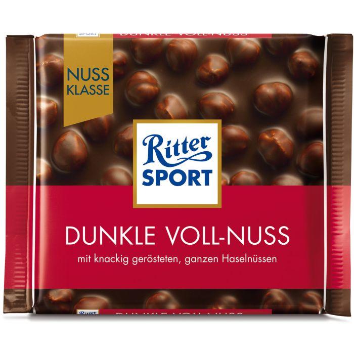 Шоколад Ritter Sport Чорний з Цільним Фундуком і кранчами Dark Whole Hazelnut 100 г Німеччина, фото 1