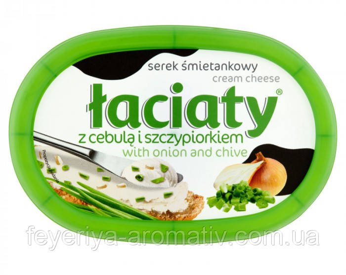 Вершковий сир Laciaty 135гр (Польща) Z cebula i szczypiorkiem