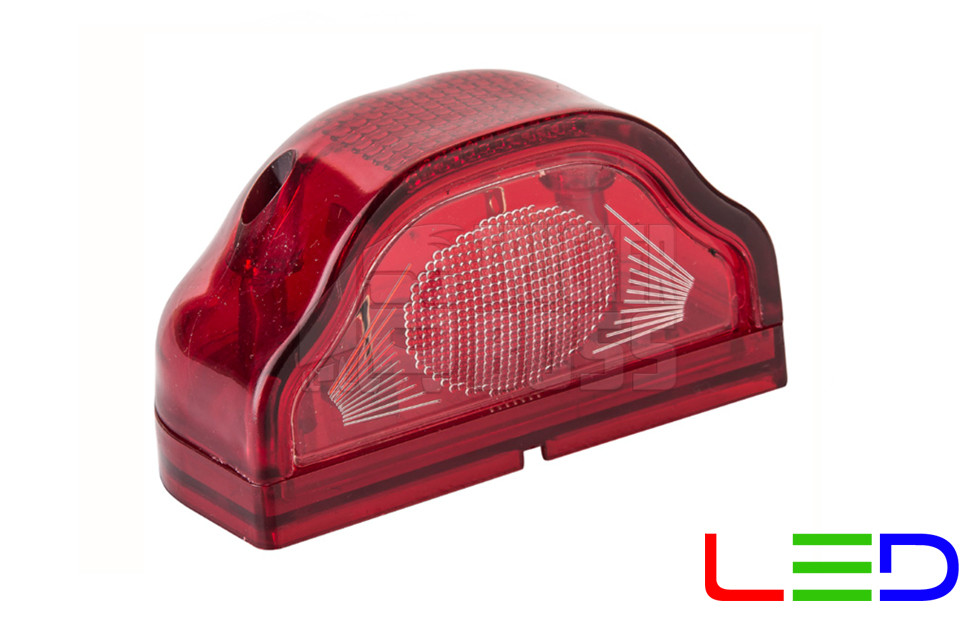 Ліхтар підсвічування номера червоний 24v NOKTA 4LED, фото 1