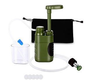 Фільтр туристичний для води портативний похідний L610 на 3000 л Зелений