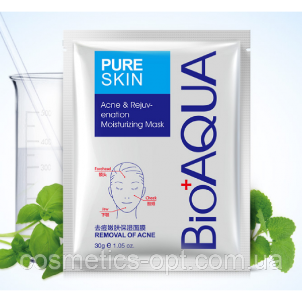 Тканинна маска для проблемної шкіри Bioaqua Pure Skin Acne Rejuvenation Moisturising Mask