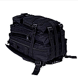 Тактичний, похідний, військовий рюкзак Military. 25 L. Чорний, фото 4