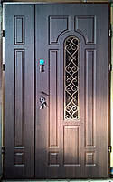 Двері вхідні зі склопакетом і ковзкою полуторна 1200 на2050 мм