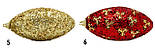 Ялинкова іграшка у формі оливи, 12 см, червоний із золотистим, пінопласт, пластик (661480-6), фото 2