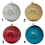 Ялинкова куля, D 8,5 см, червоний, пінопласт, пластик (661497-3), фото 2