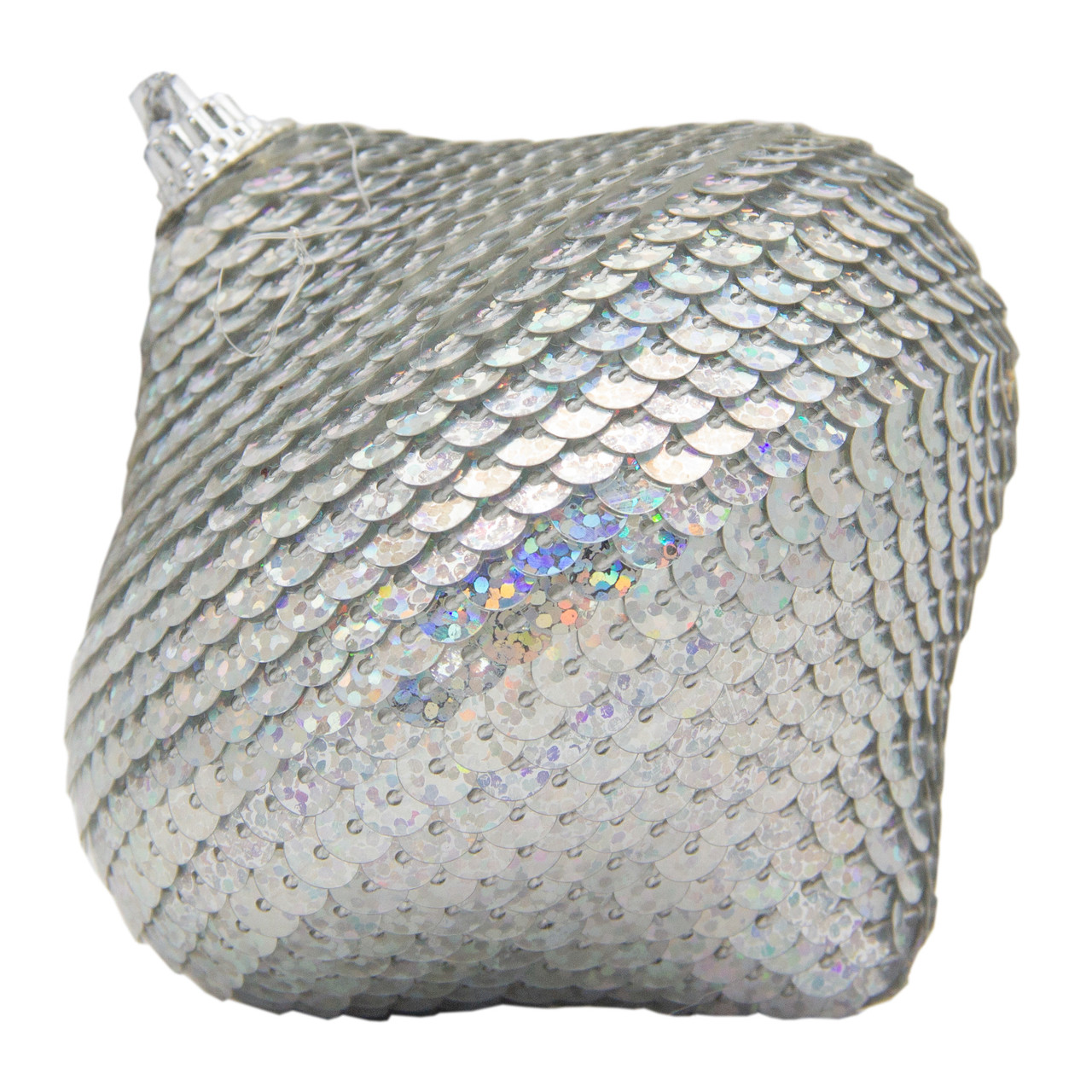 Ялинкова іграшка у формі цибулини, 9 см, сріблястий, пінопласт, пластик (661497-5), фото 1