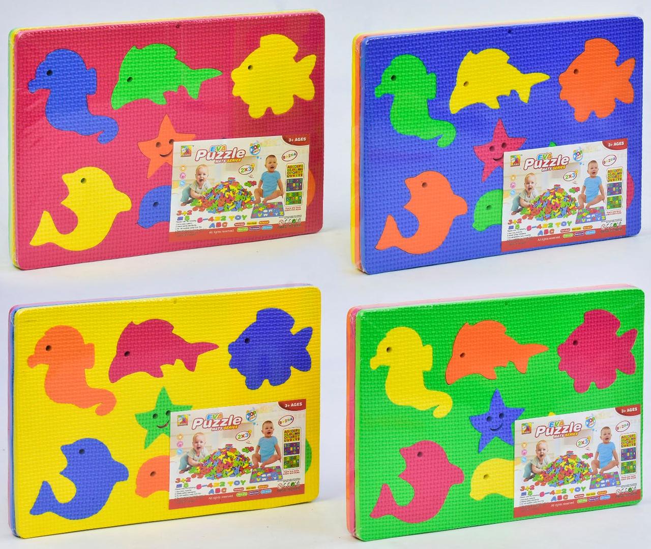 Розвивальний килимок пазл Рибки 3 елементи масажний 4 різновиди, фото 1