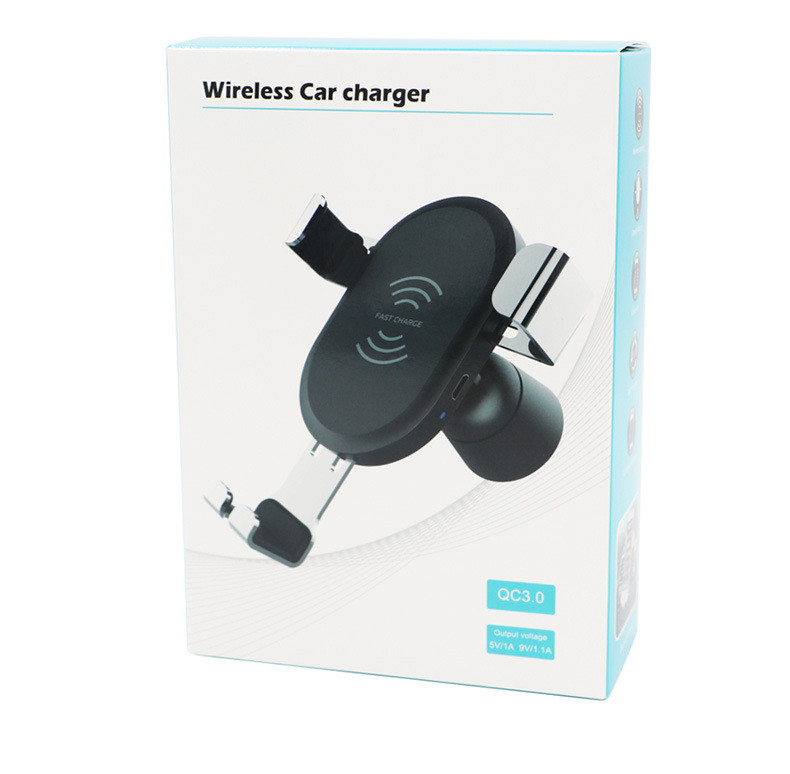 Бездротовий зарядний пристрій BQ001 Wireless Car Charger Stand Metal Texture 02088