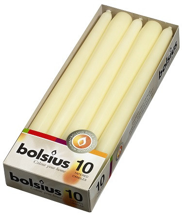 Свічка кремова Bolsius 24,5 см 10 шт (s30-011Б)